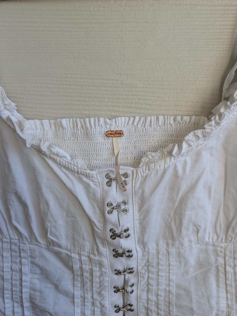 Free People Sz M Women's White Amelia Corset Tank Top Blouse - Picture 6 of 7